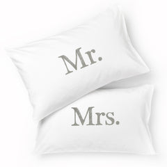 Mr & Mrs Pillowcase Set / SLATE