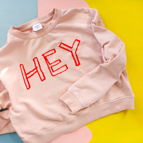 HEY Pink Crop Sweater